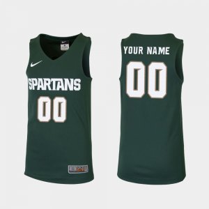 Youth Michigan State Spartans NCAA #00 Custom Green Authentic Nike Stitched College Basketball Jersey TG32K52PS
